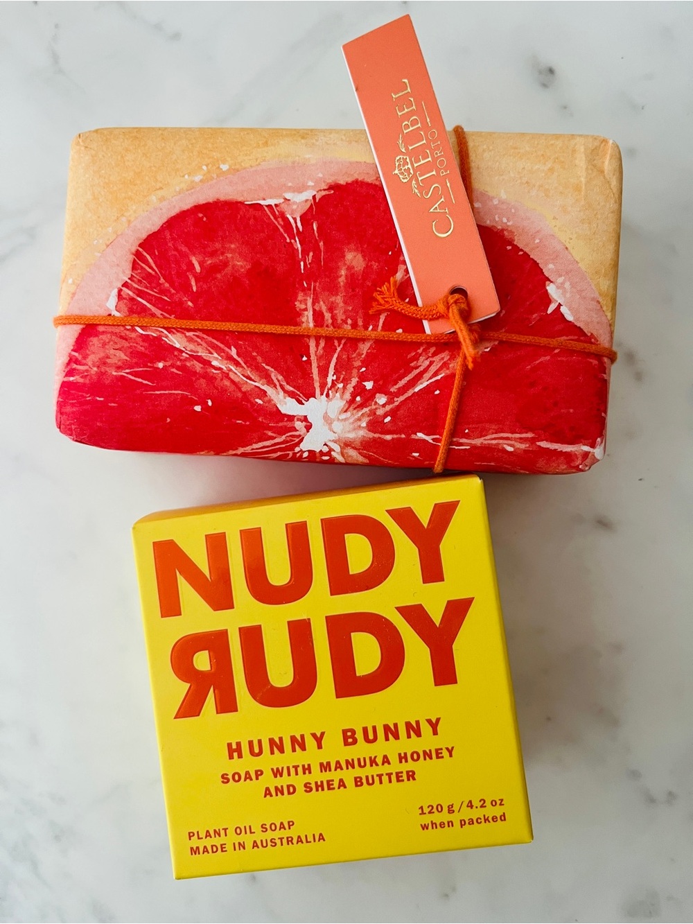Nudy Rudy Hunny Bunny Honey & Castelbel Blood Orange Soap 2 Full Size Soaps New!